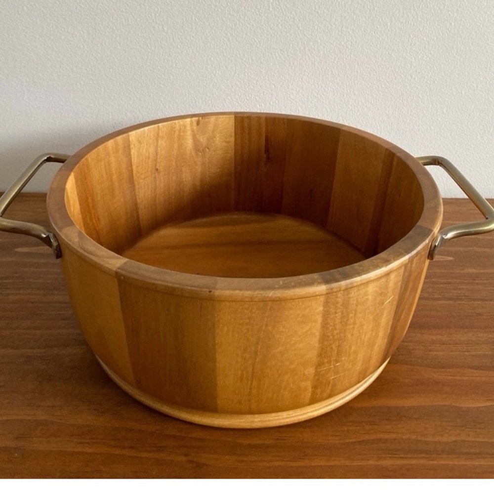 Acacia Wooden Serving Bowl with Handles